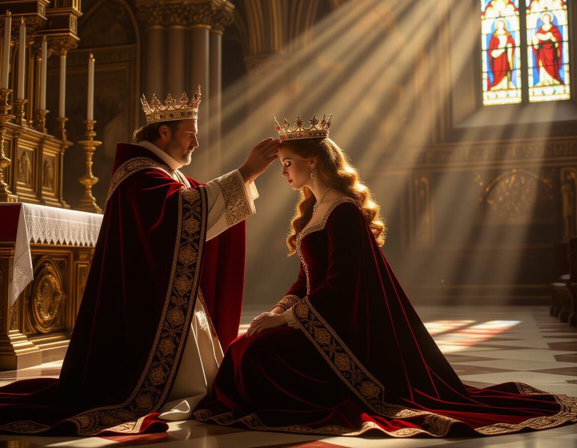 Queen's Coronation in Renaissance Cathedral