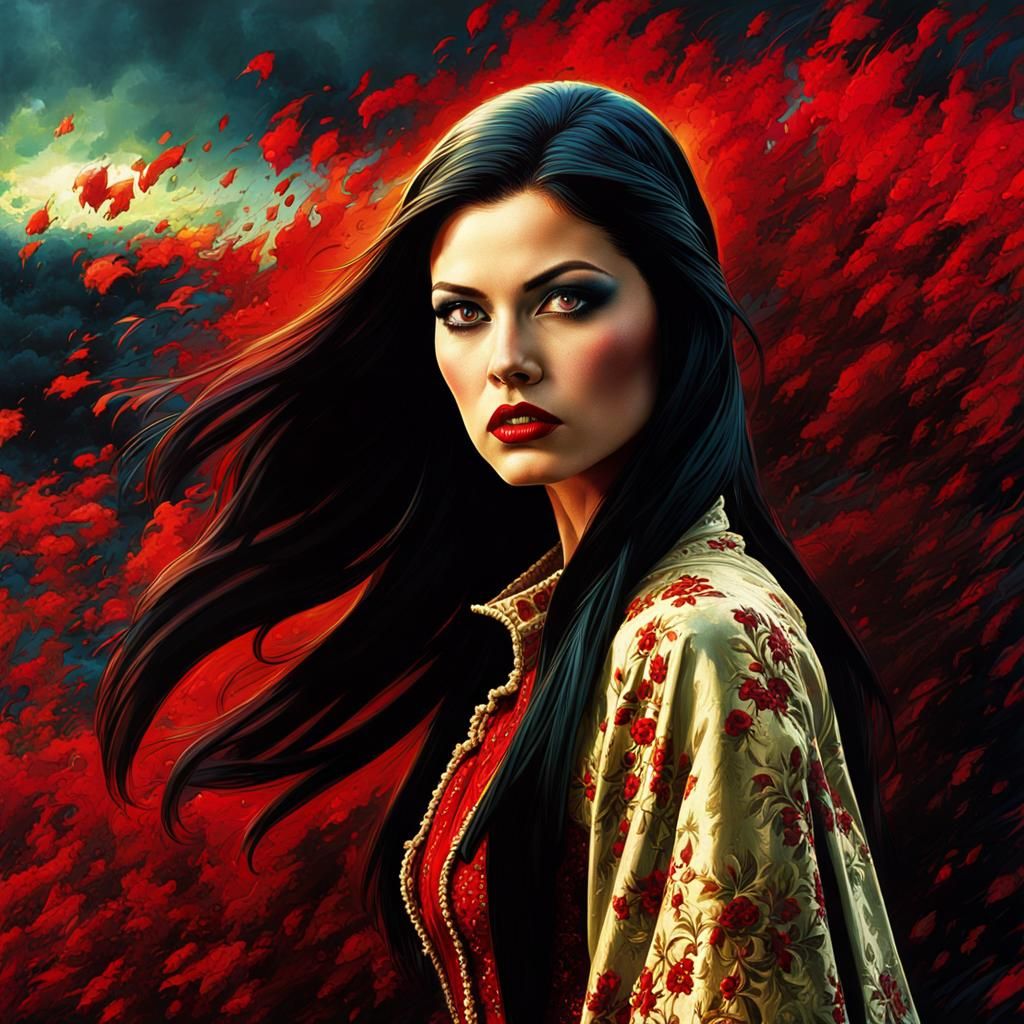 Radiant Ruby (Red Eyes) Impressionism Art