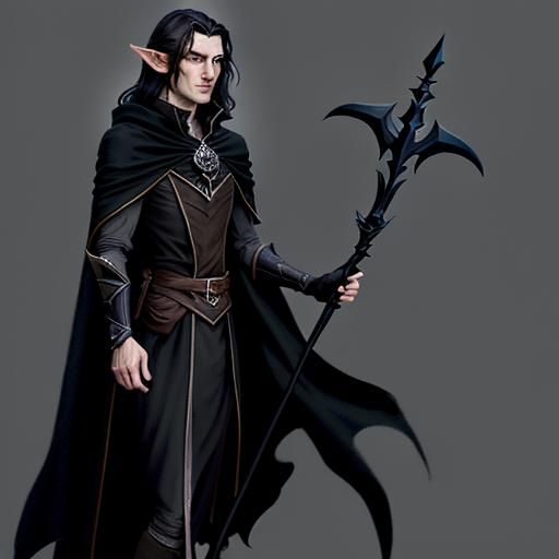 High Elf Sorcerer with Arcane Staff