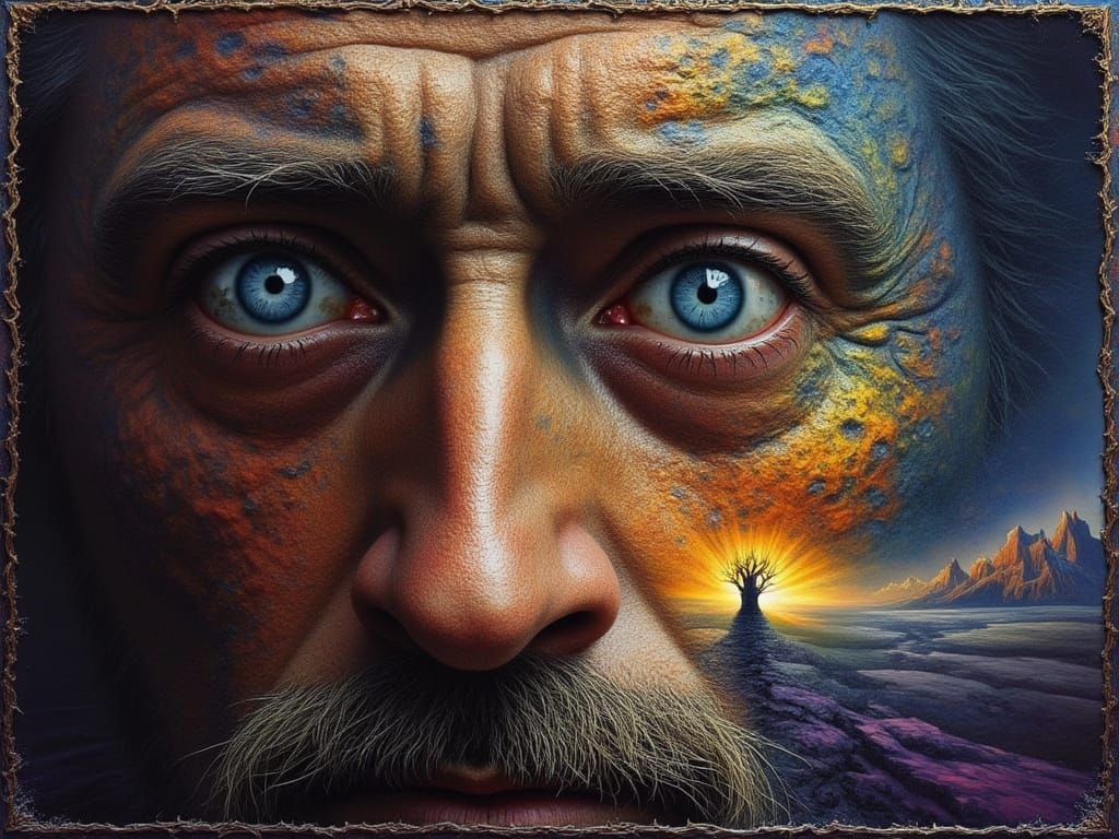 Hyperdetailed Concept Art Portrait in Triadic Colors
