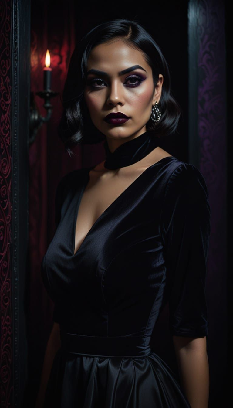 Gothic Portrait of a Mysterious Young Woman