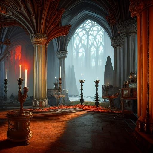 Detailed Gothic Interior Concept Art