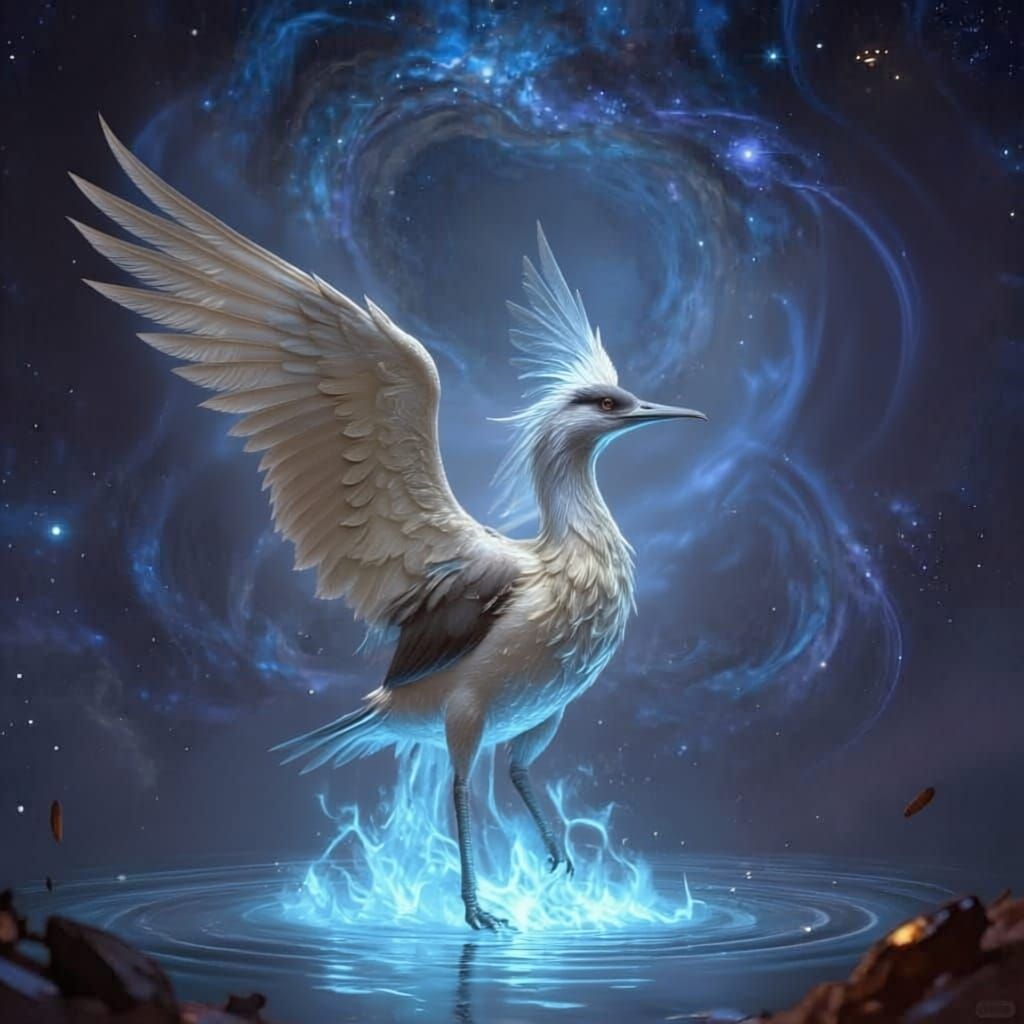 Majestic Phoenix Rises in Fiery Gold and Crimson