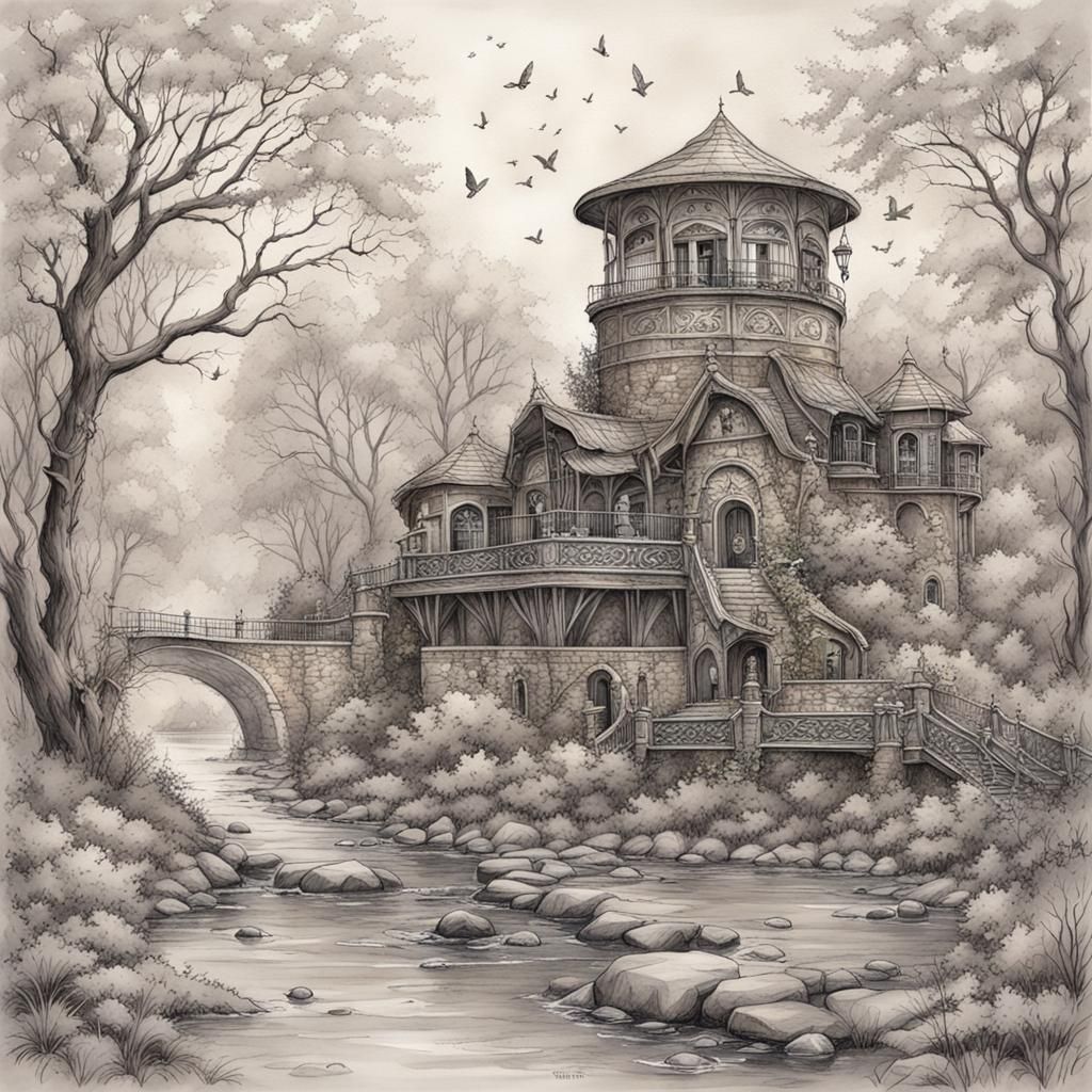 Old Manor Illustration