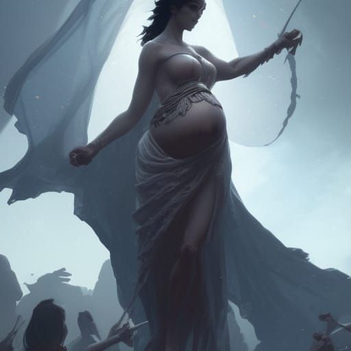 Pregnant Hades: Dark Fantasy Greek Goddess