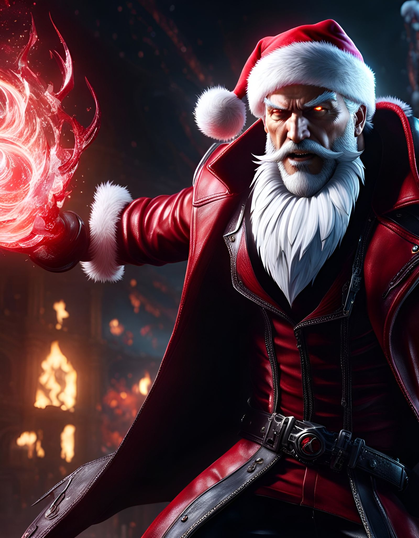 Menacing Santa Claus in Devil May Cry Style