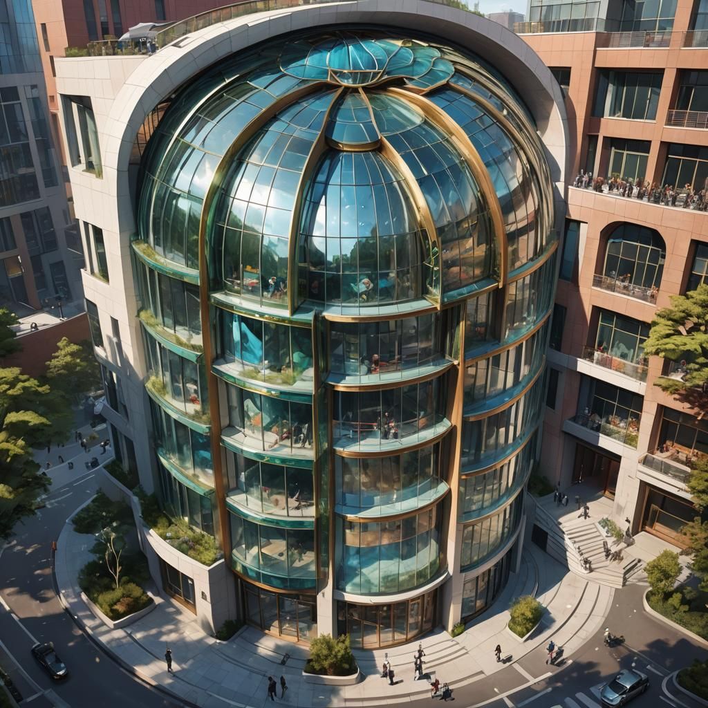 Peacock Tail Building: Hyperrealistic Architectural Concept