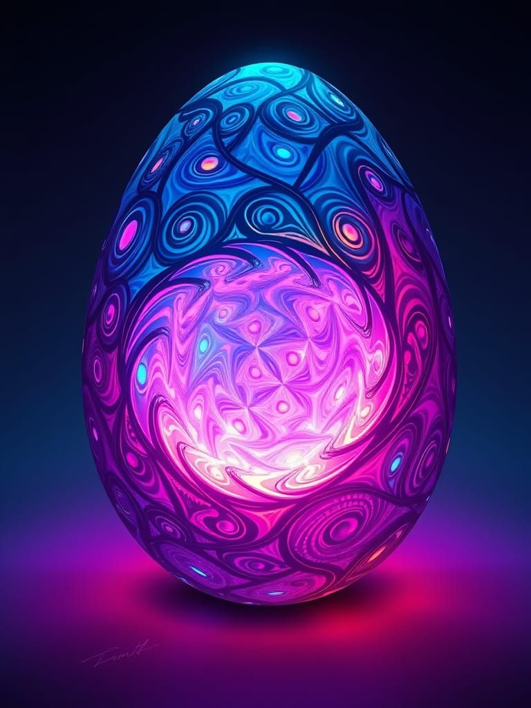 Glowing, Psychedelic Egg Portal to a Fantastical Realm