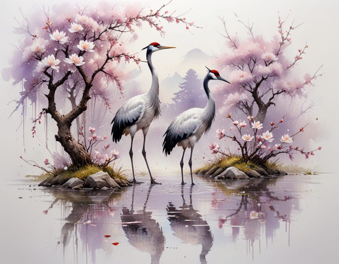 Elegant Crane in Spring Grove