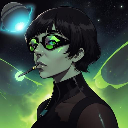 Blind Teen Space Geek in Retrofuturist Sci-Fi Style