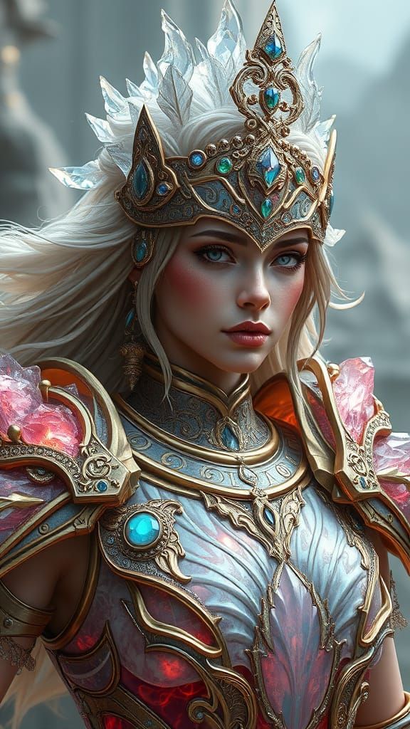 Crystalline Glass Armor for Female Warrior