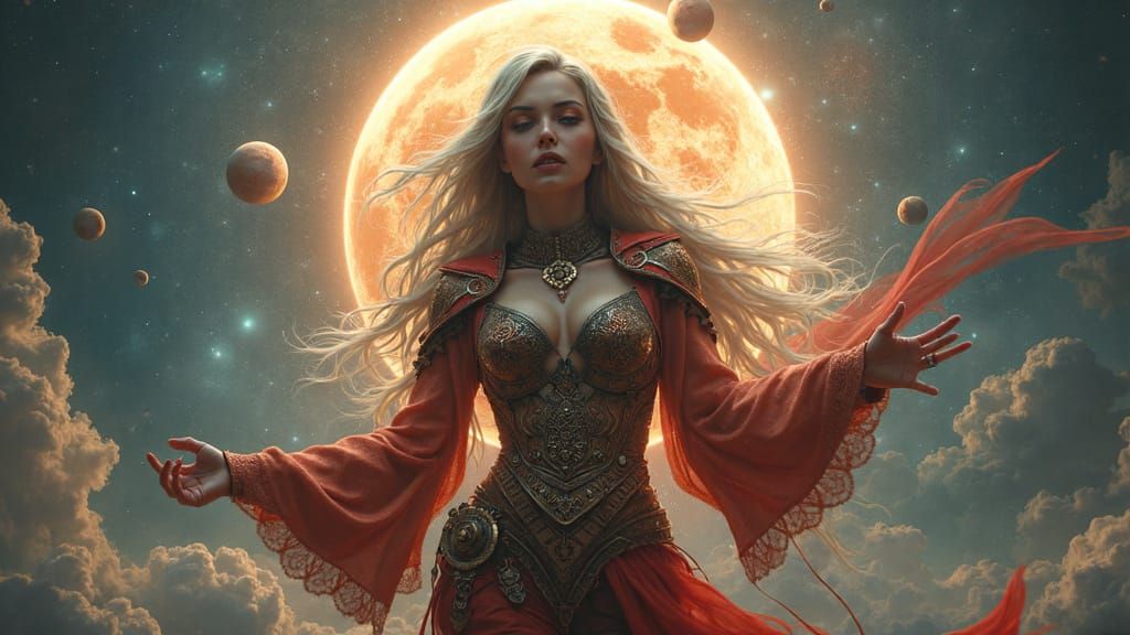 Goddess in Shimmering Portal: Ultra-Realistic Digital Art