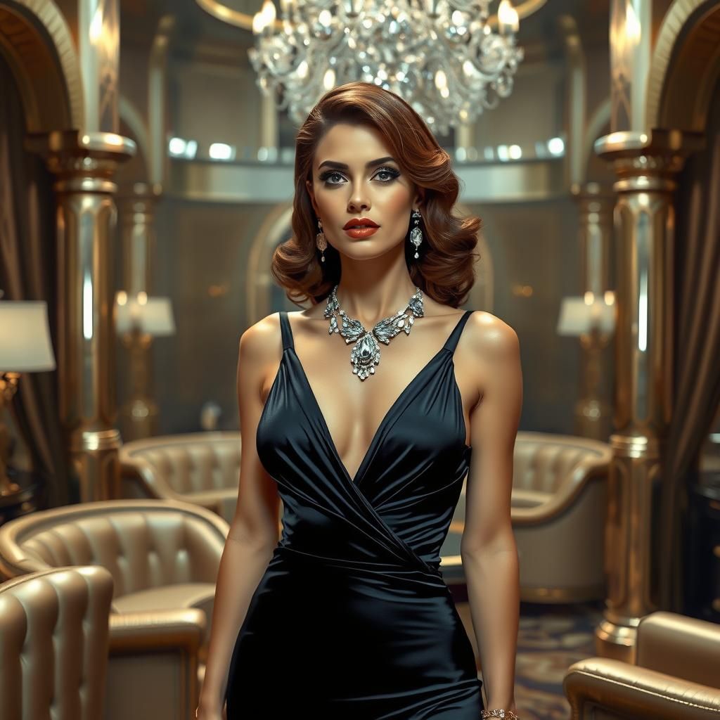 Glamorous Woman in Diamonds: a James Bond Aesthetic