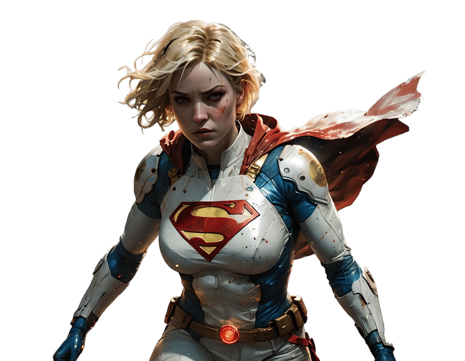 Hyperdetailed Power Girl Matte Painting