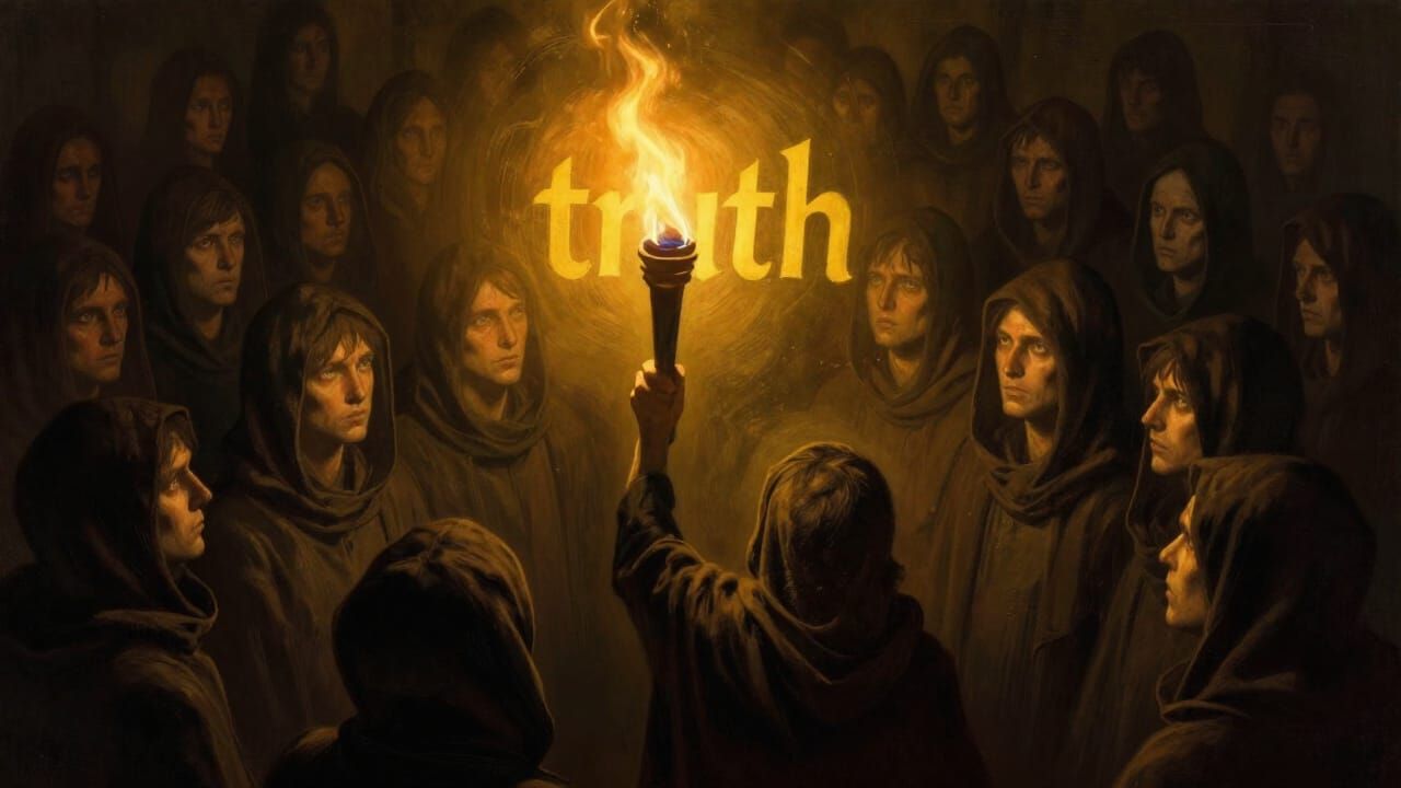 Torch of Truth Ignites Hope in Dark Crowd