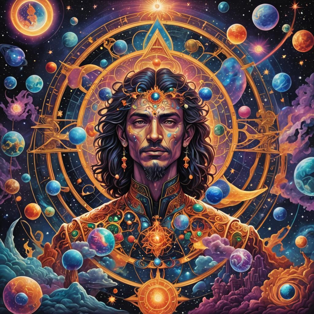 Astral Alchemy: A Cosmic Album Cover Illustration