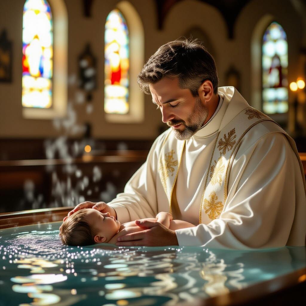 Serene Church Baptism with Ethereal Light