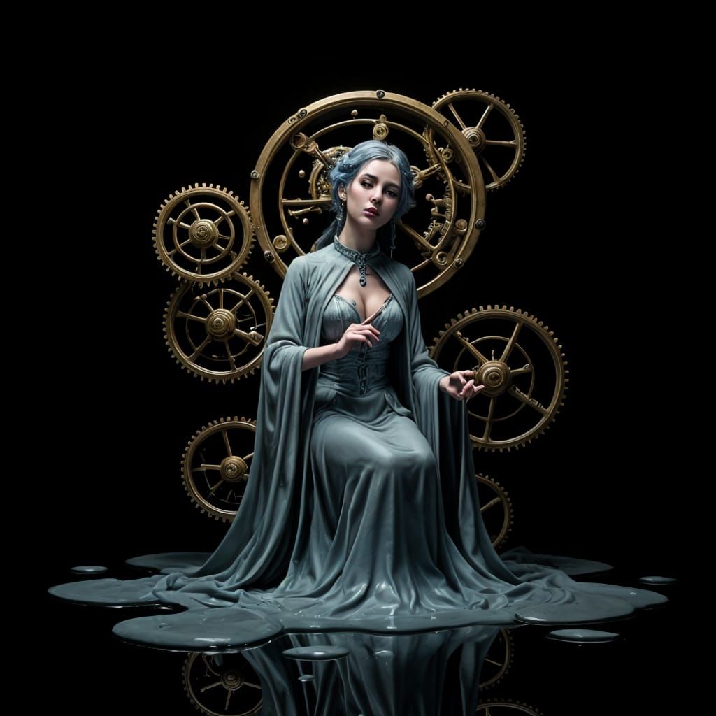 Melting Steampunk Music Box in Darkness