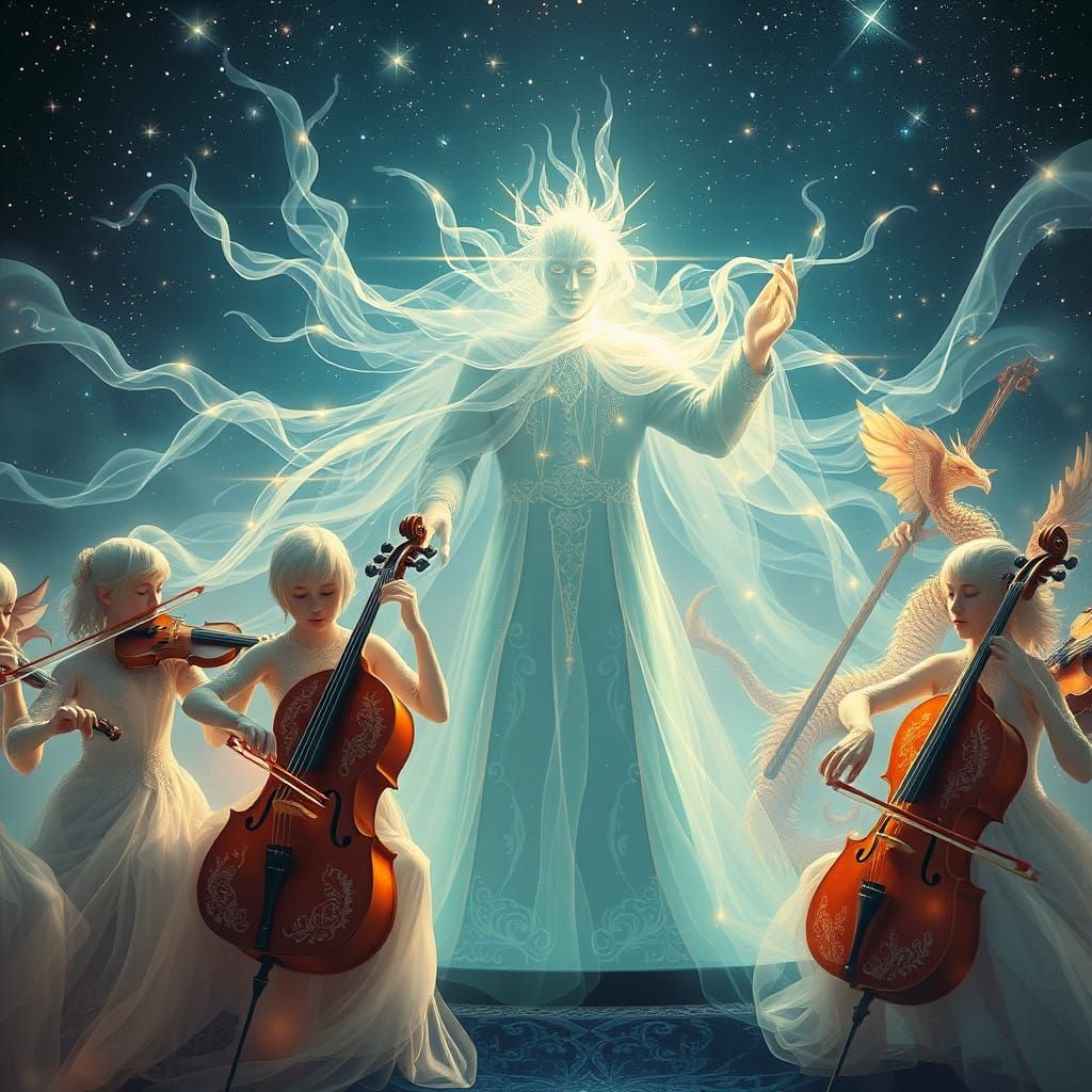 Otherworldly Conductor in a Celestial Music Scene