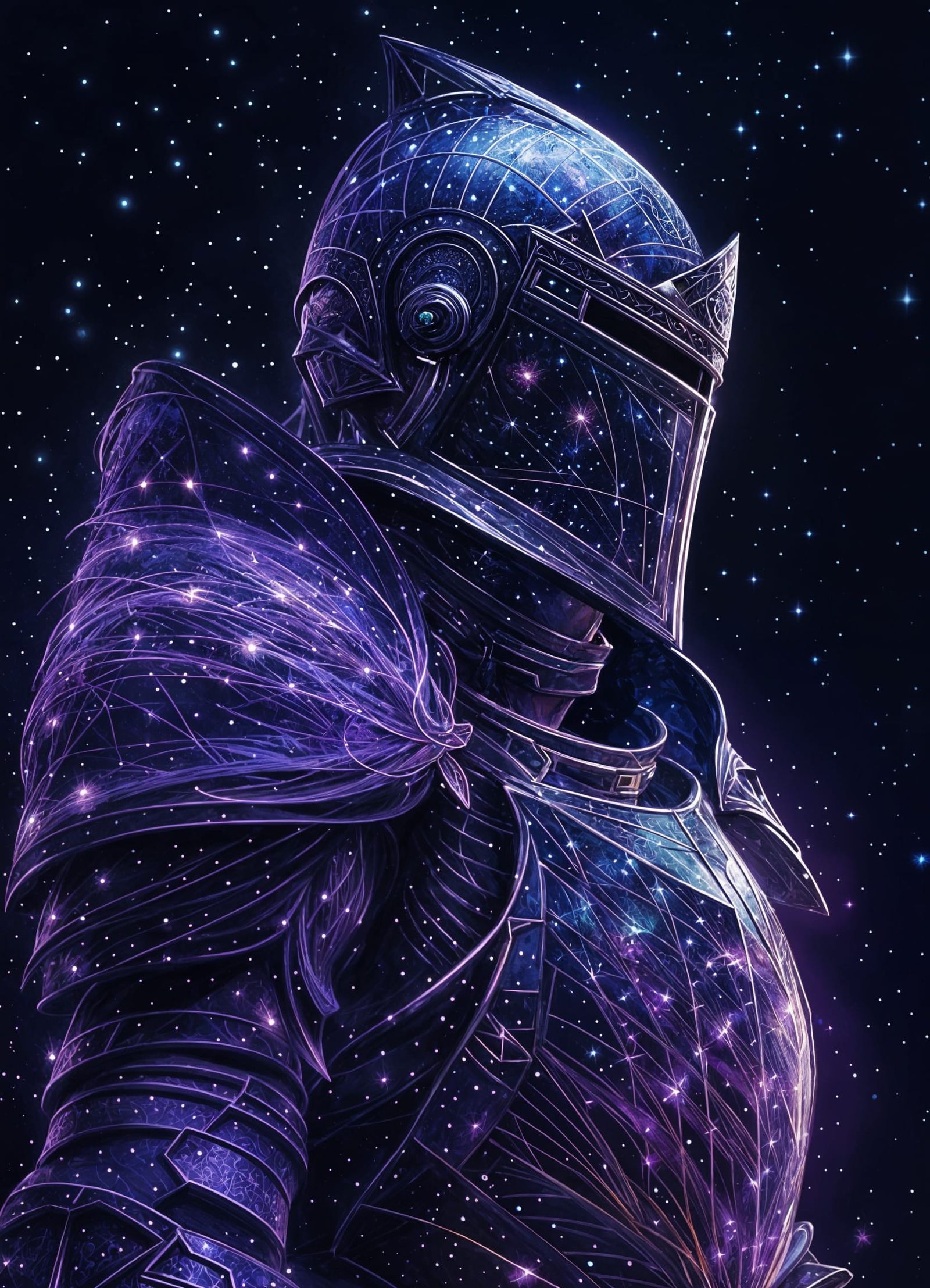 Galactic Knight in Cosmic Armor