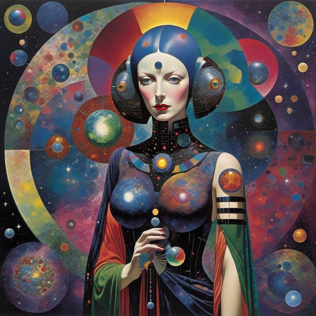 Cyborg Sith Female in Cubist Diaphanous Style