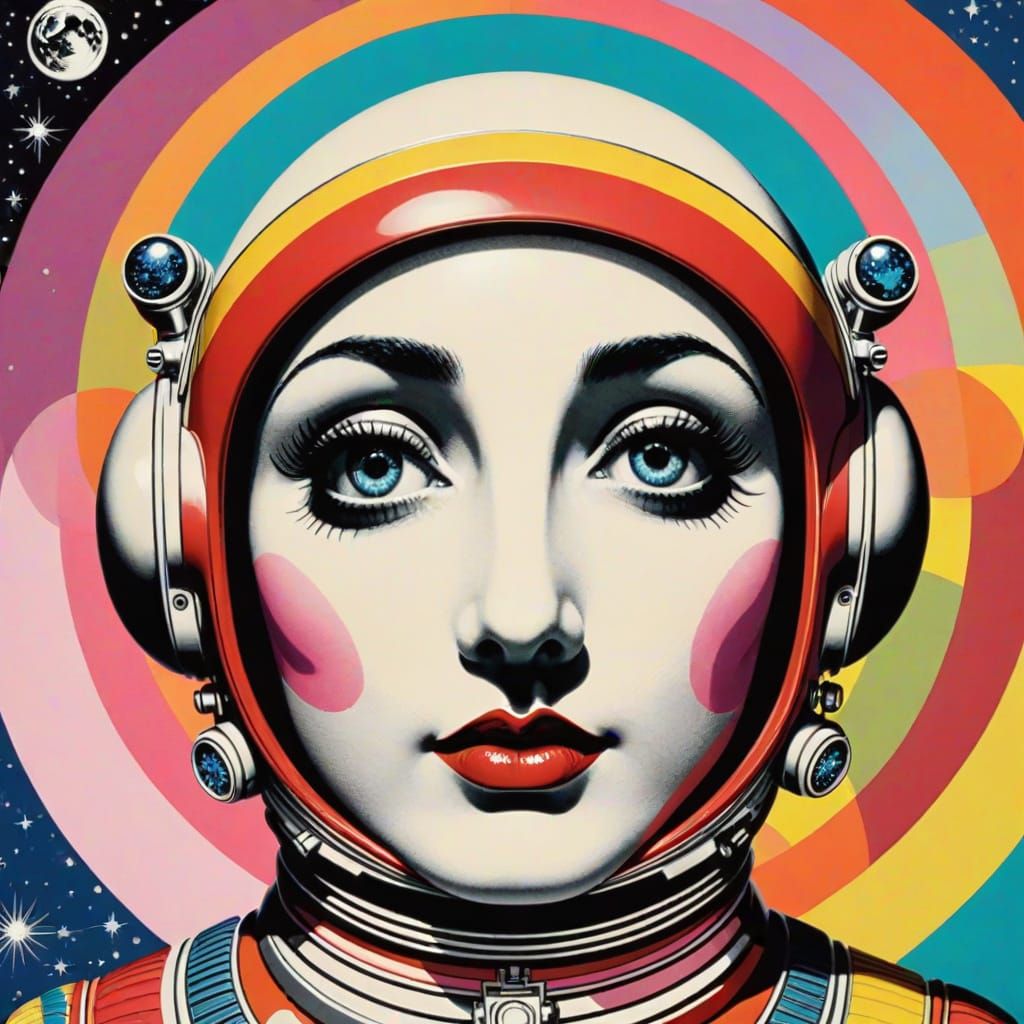 Psychedelic Astronaut in Fornasetti Style