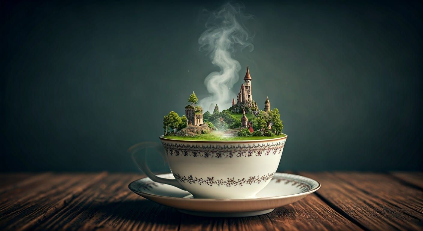 A smoking teacup, revealing a mysterious world...