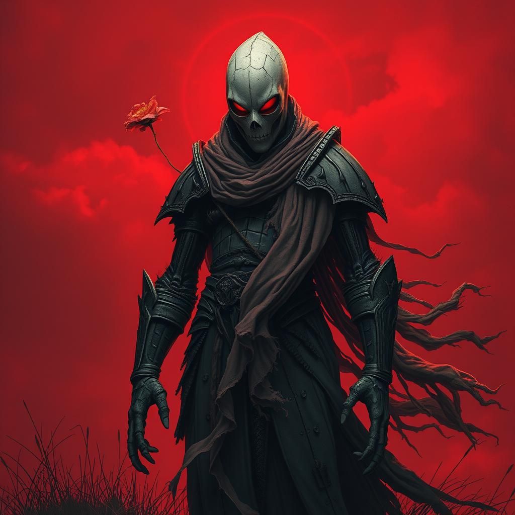 Dark Fantasy Knight in Beksiński Style