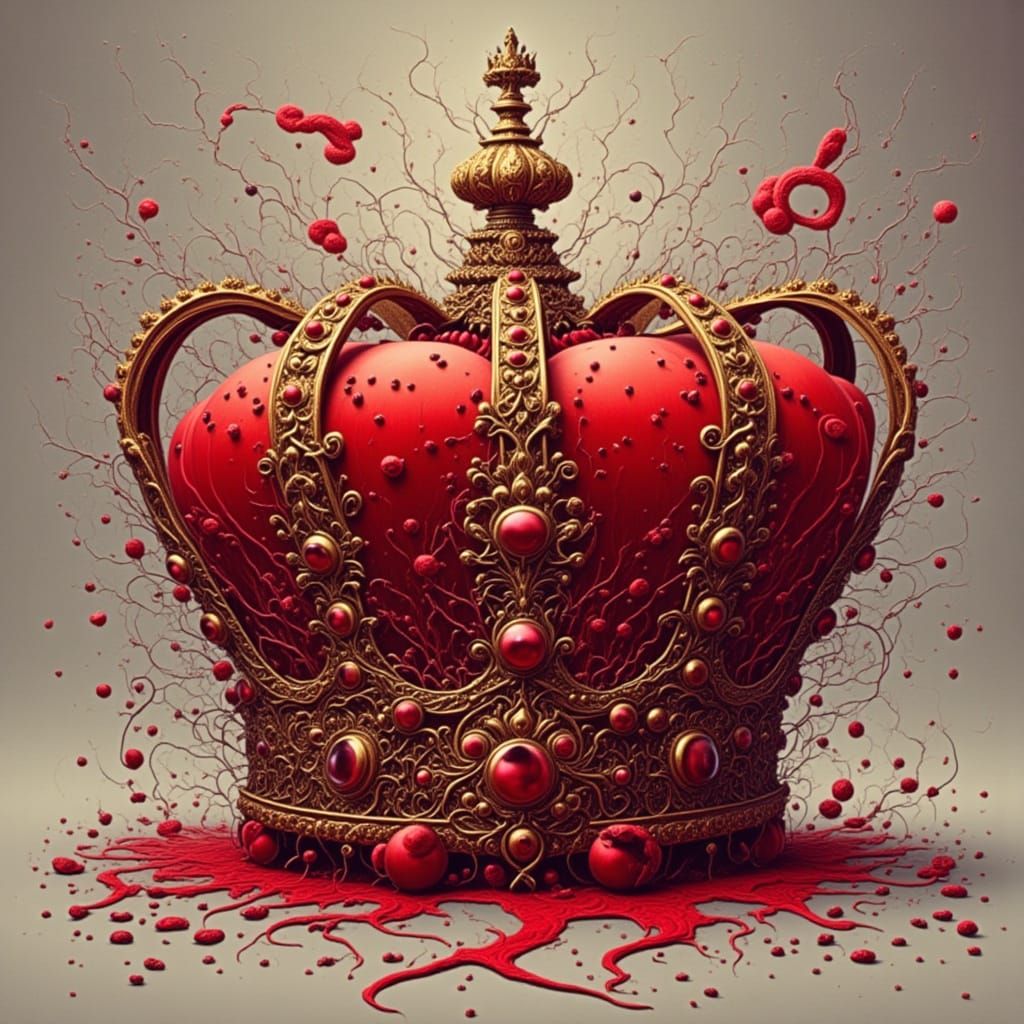 Striking Red Crown with Intricate Details