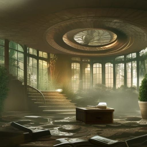 Circular Underground House Blueprint: Fantasy Concept Art