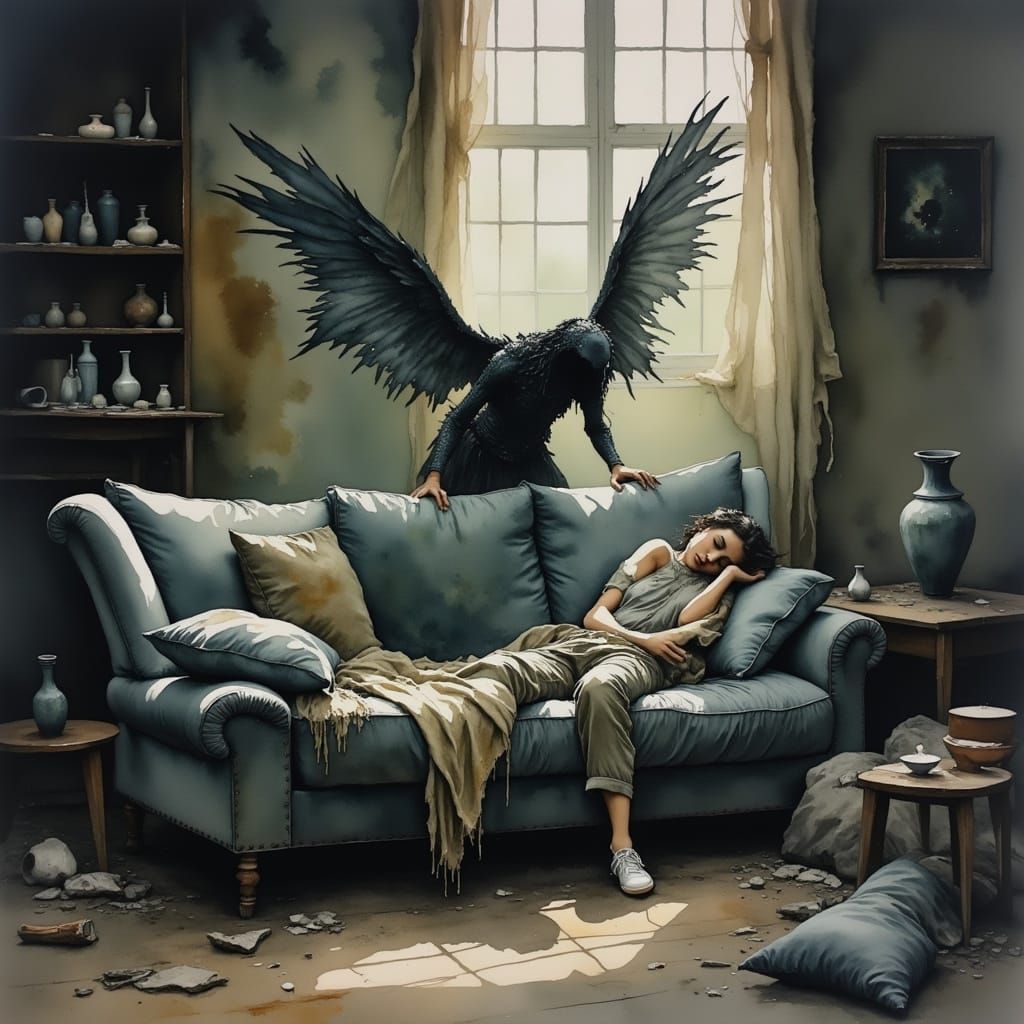 Mysterious Angel of Death in a Desolate World