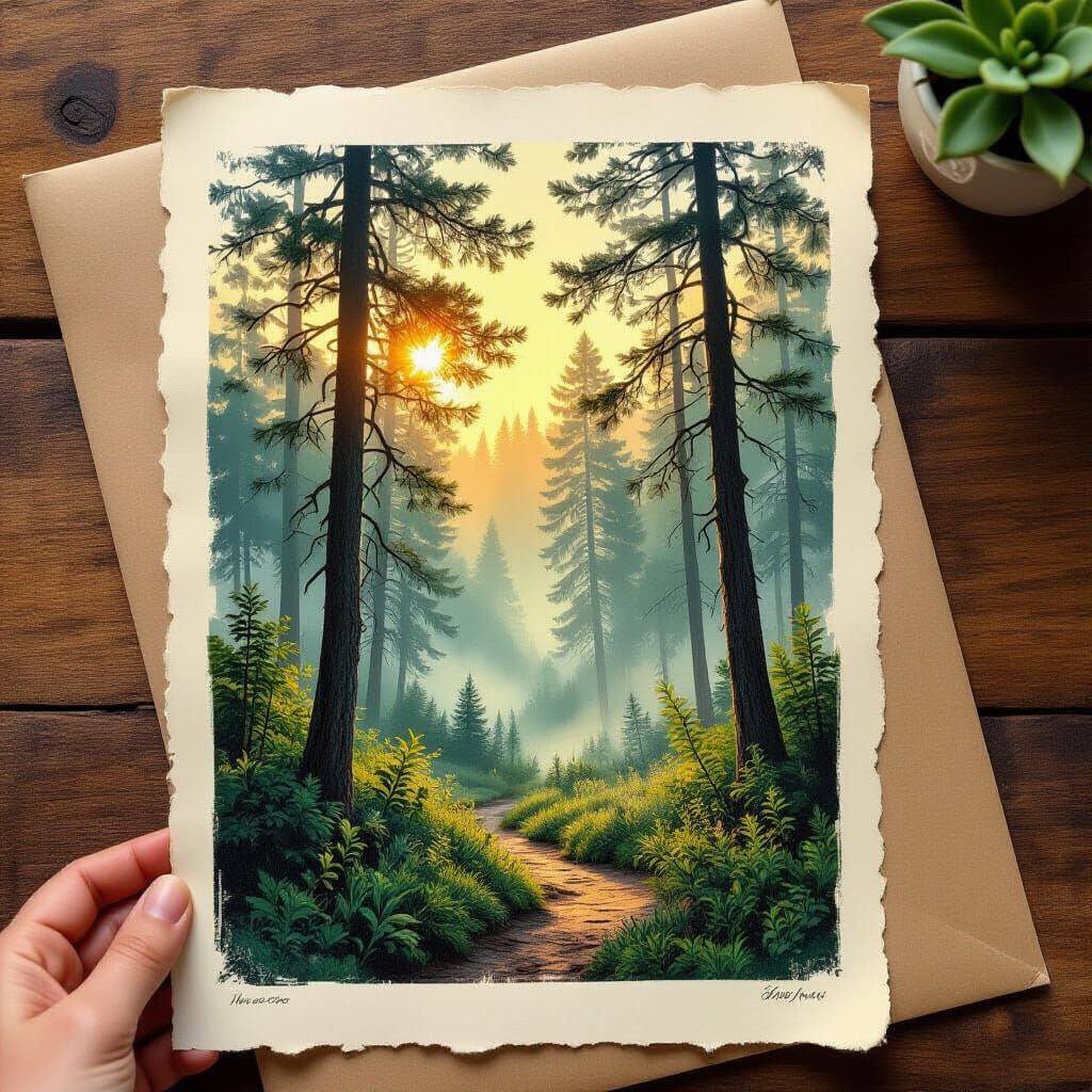 Misty Forest Print from Vintage Press