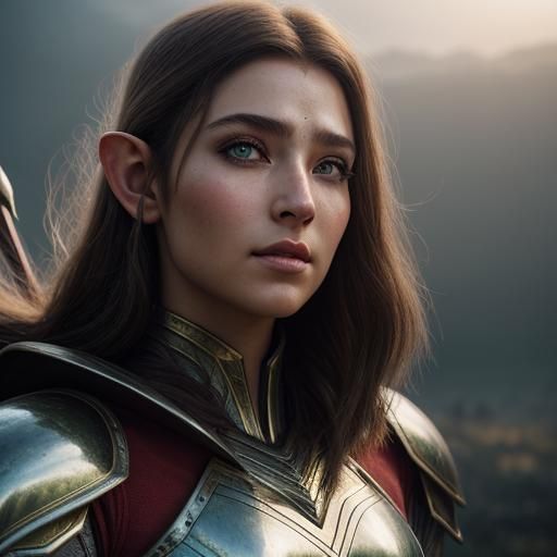 Warrior Elf Archer in Fantasy Art Style