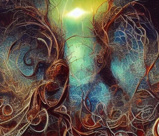 Gothic Castle Blood Moon Digital Watercolor Illustration