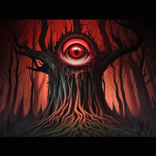 Eldritch Forest: Colorado Trees with Cosmic Horror Eyes