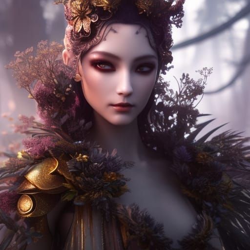 Filigree Armor Faerie in Moonlit Forest