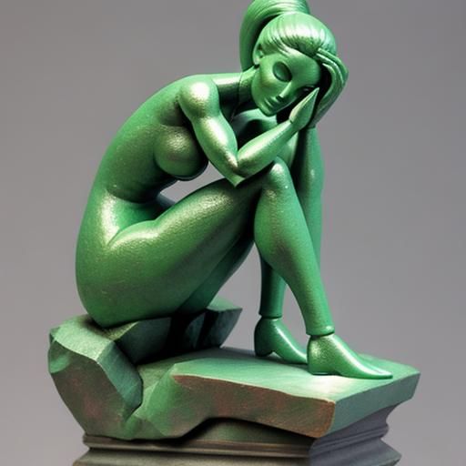 Barbie Reimagines Rodin's The Thinker