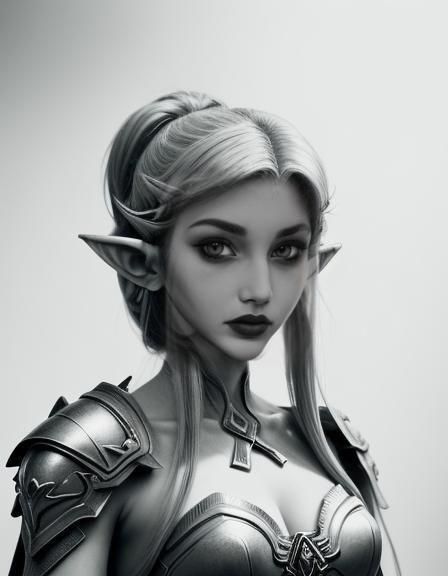 Anime Style Warrior Girl with Ripped Clothes