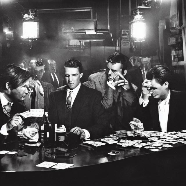 Film Noir Card Game in Smokey Backroom