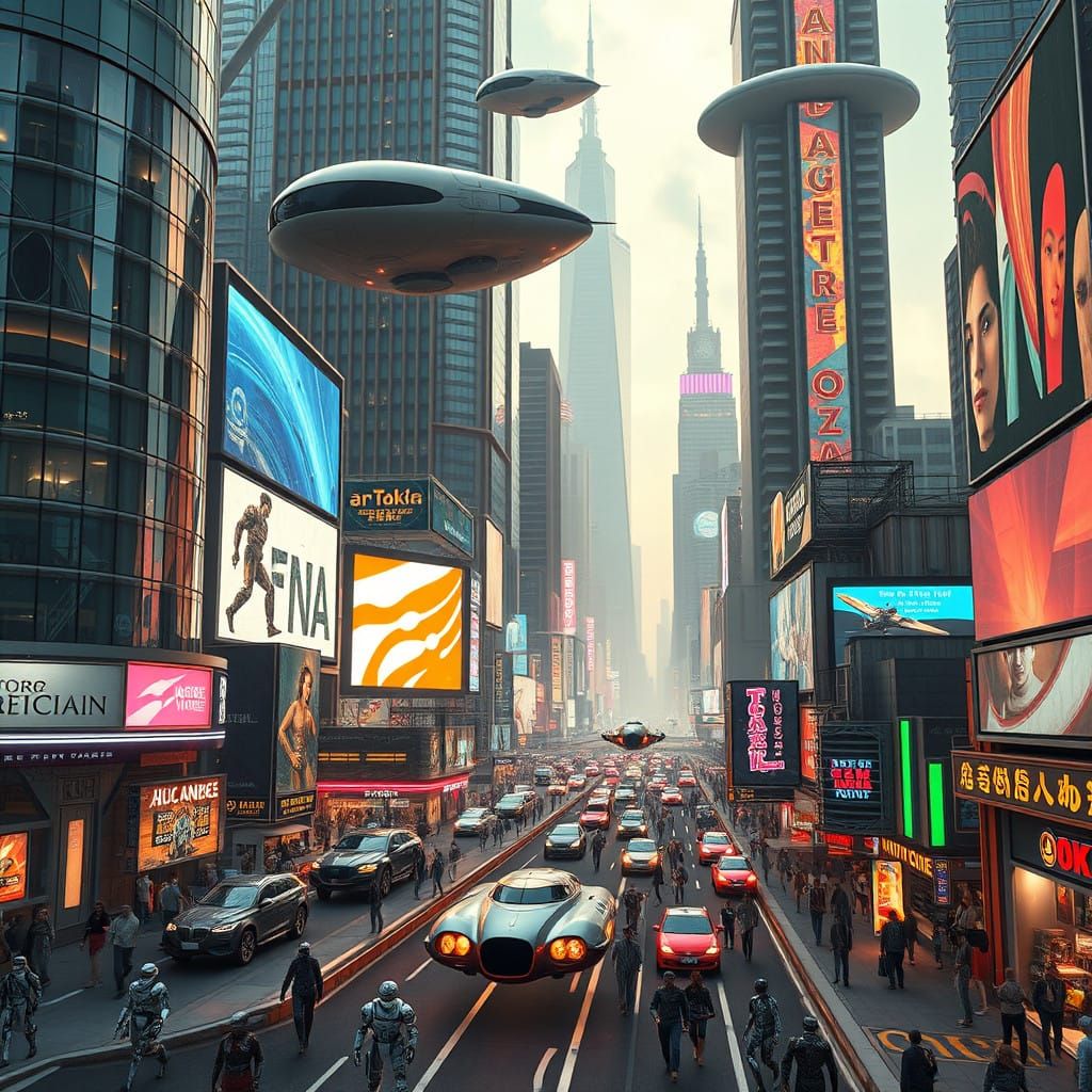 Retro-Futuristic Metropolis in 2025: A Vision of Optimism an...