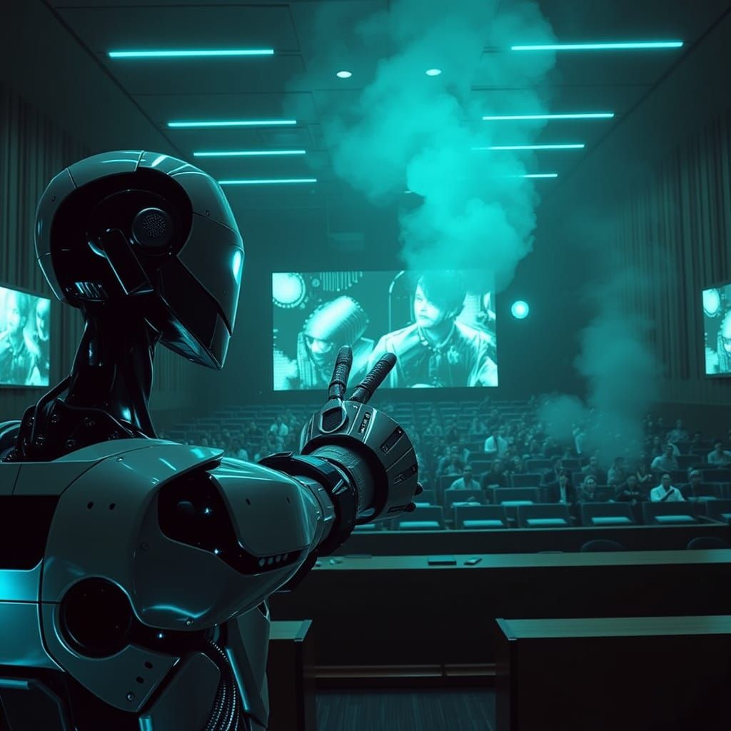 Dystopian AI Tribunal Condemns Humans for Planetary Crimes