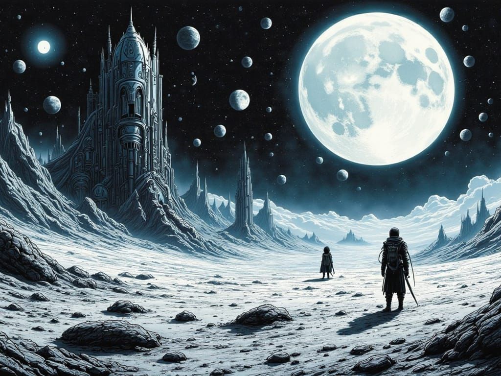 Hero on the Moon Facing Final Enemy