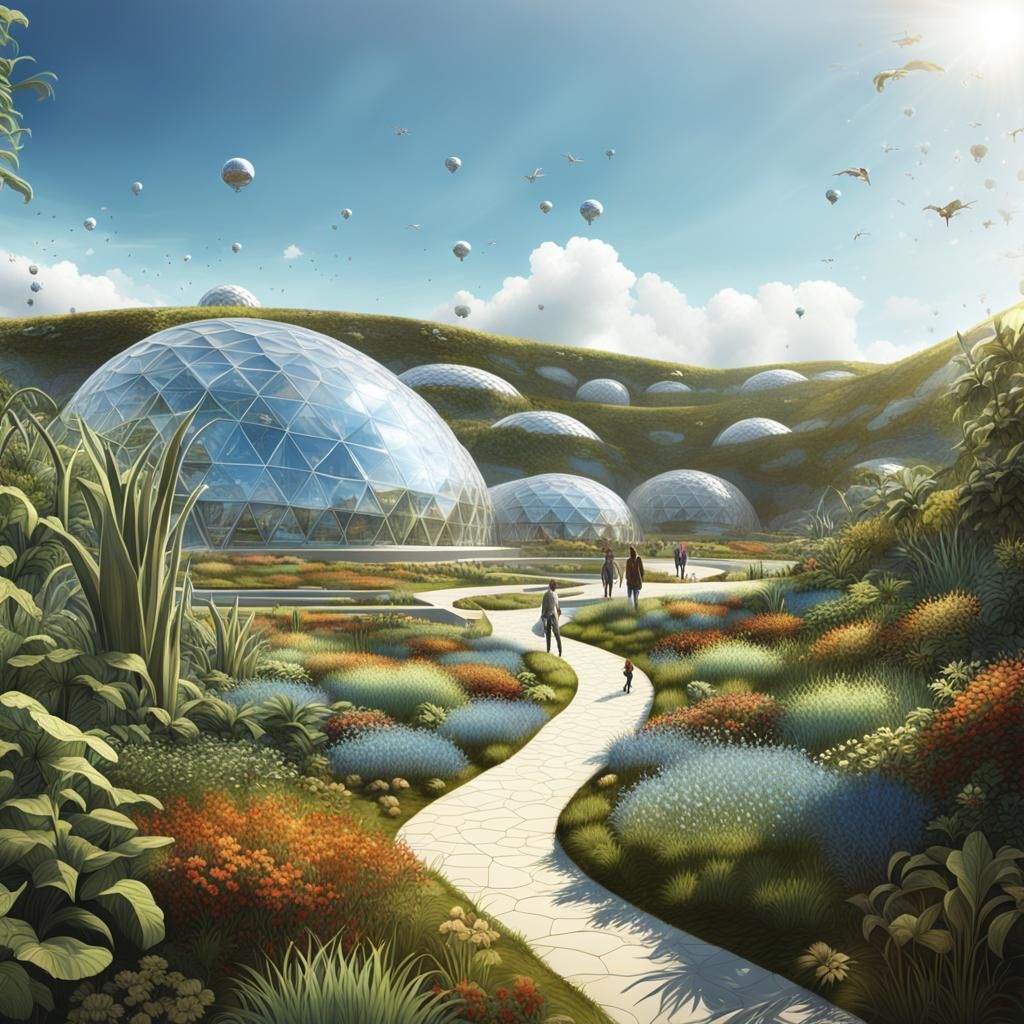 Futuristic Glass Dome Garden in Unreal Engine 5