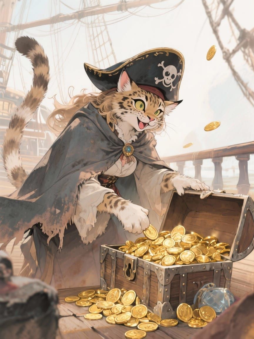 Lynx Pirate's Treasure: Anime Manga Cover Art