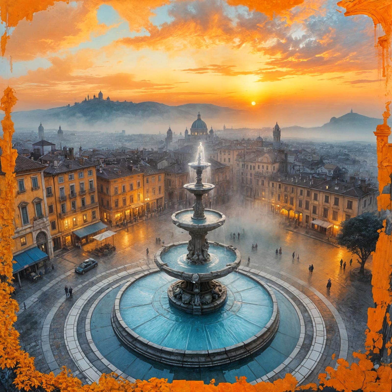 Sunset Symphony in Stone and Water