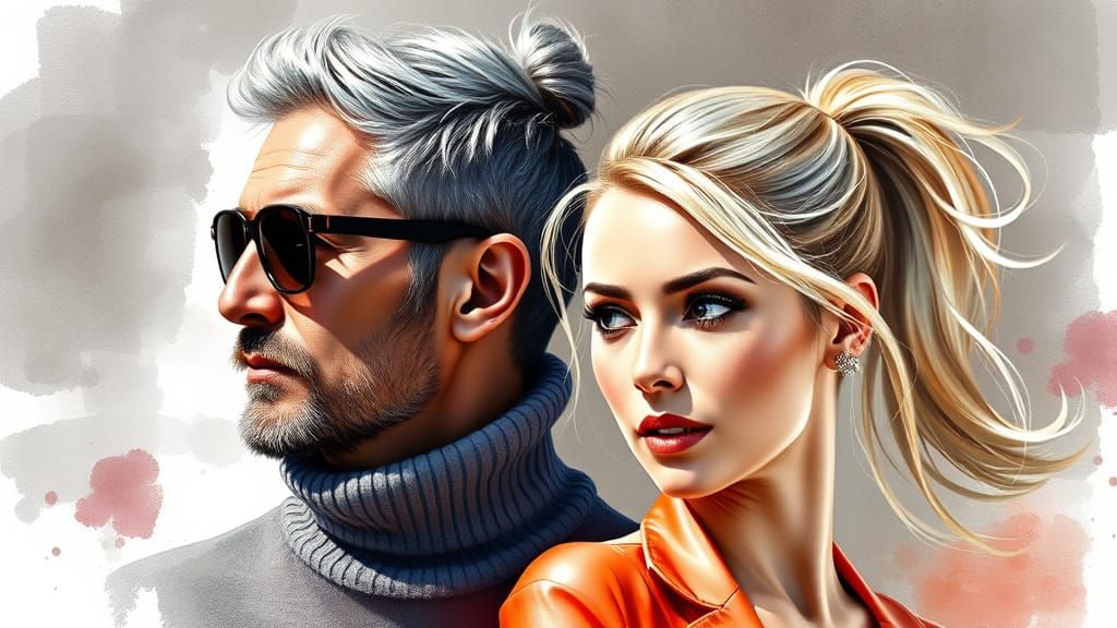 Double portrait in the style of Bo-Keh and Valentino Verlato...