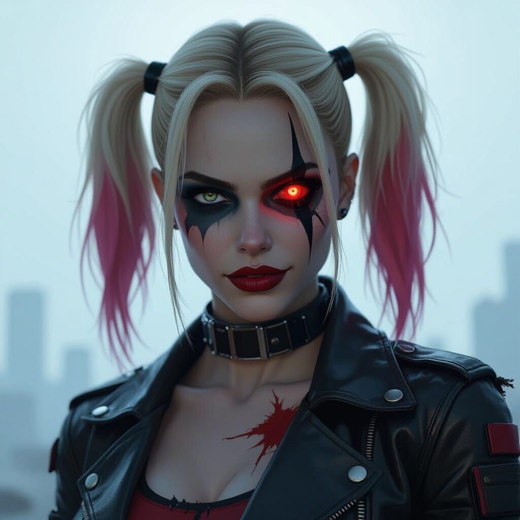 Harley Quinn as Terminator in Post-Apocalyptic City