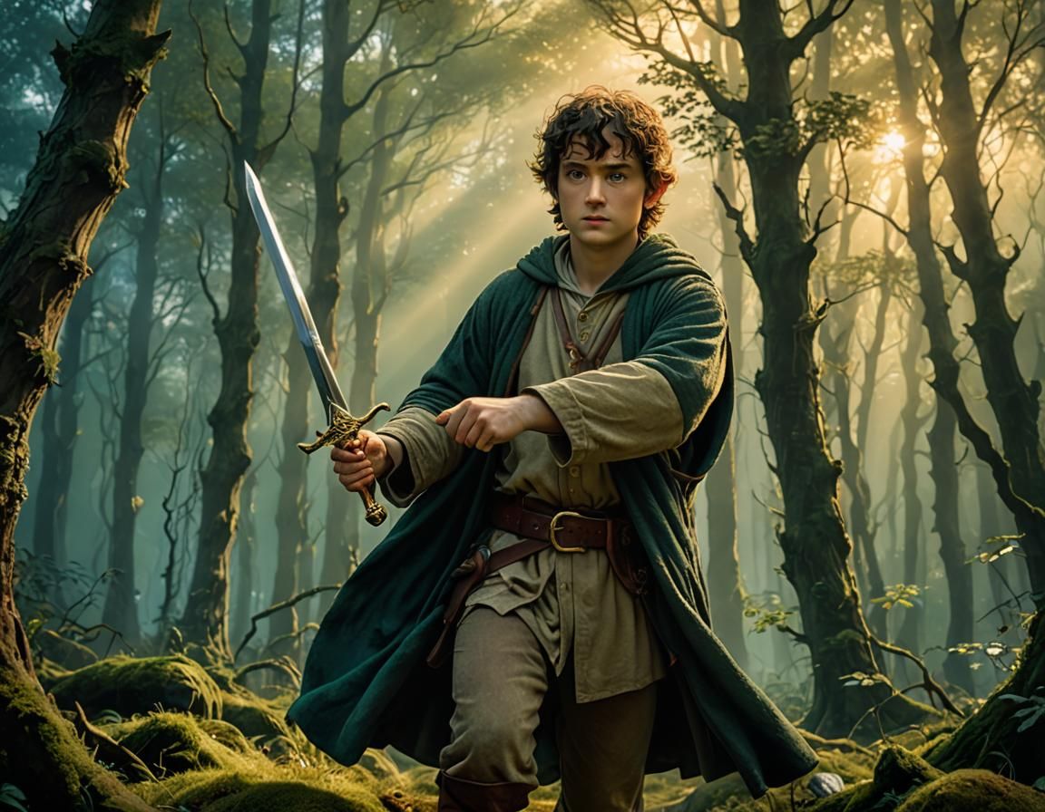 Frodo in Misty Forest: Ultra-Realistic 3D Anime Art