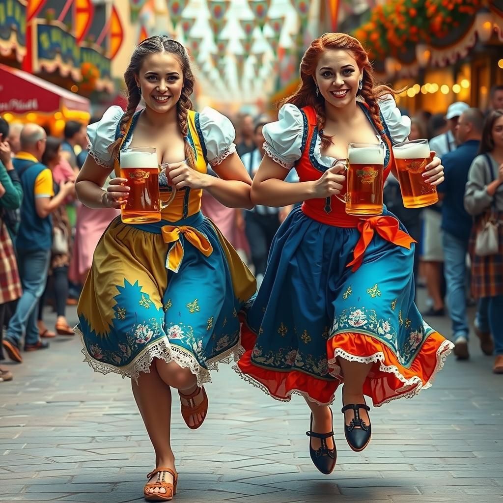 Don't spill a drop girls, the annual Serving Girl beer race ...