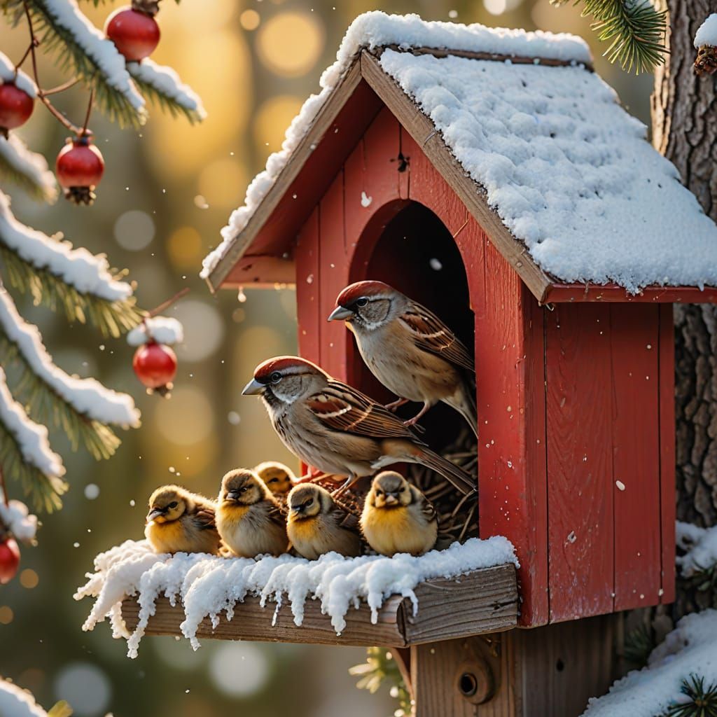 Sparrow Family: A Wildlife Photography Moment